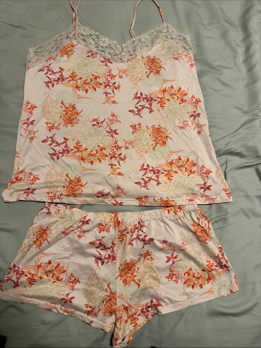 Floral Lace-Trim Cami & Short Sleep Set - with matching Robe